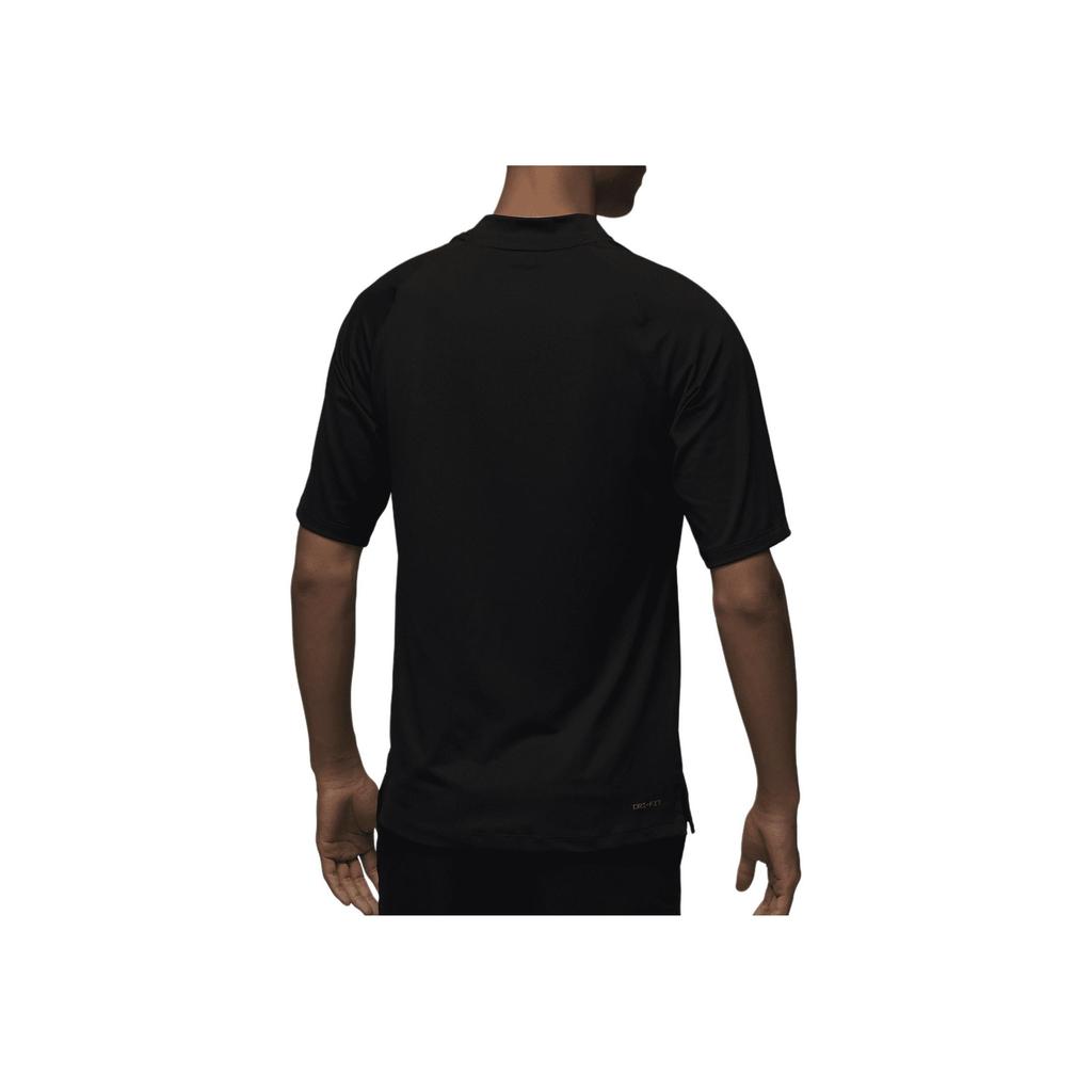 Jordan Спортивная однотонная солнцезащитная влагоотводящая быстросохнущая футболка с коротким рукавом и реглан для гольфа, мужские топы, черный цвет FD1400-010