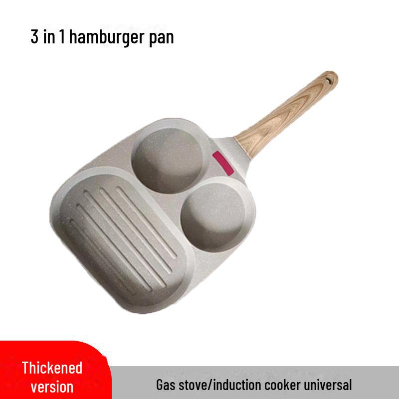 Non-Stick 4-Hole Breakfast Frying Pan for Eggs, Burgers, and Pancakes