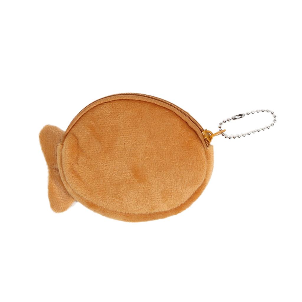 Милый плюшевый кошелек для монет в виде рыбы-щелкуна для женщин, кошелек для денег, карт, ключей, наушников, кошелек для мелочей, мешочек на молнии, клатч