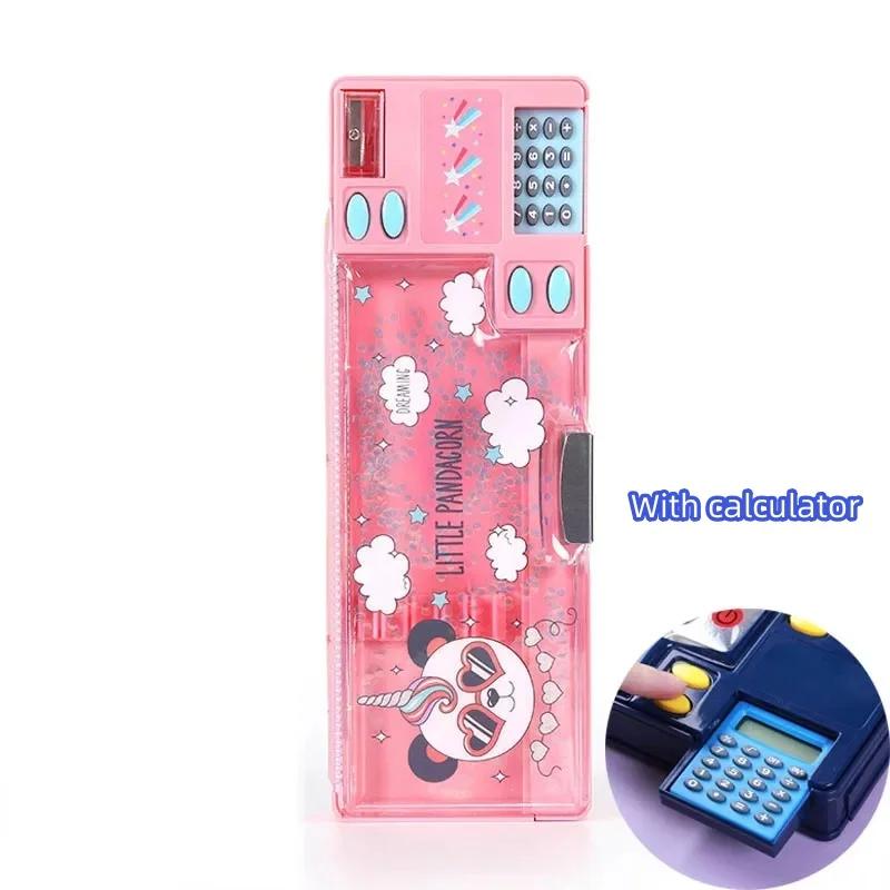 Калькулятор Канцелярский Ящик Креативный Подарок для Учеников Начальной Школы Мальчик Двусторонний Пенал Многофункциональный