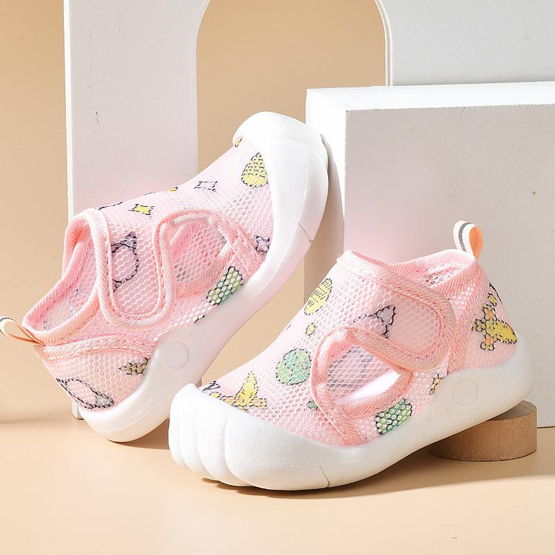 Summer Thin Baby Walking Shoes Cartoon Anti-Collision Mesh Shoes Slip-Resistant Wear-Proof for Toddlers 0-3 Years