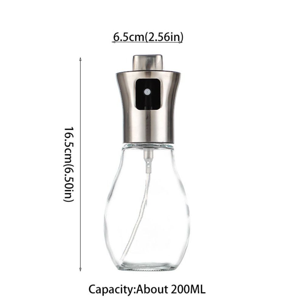 Hand Press Type BBQ Oil Spray Bottle 200ML Leakproof Glass Oil Sprayer Transparent Bottle Body Vinegar Bottle Baking
