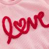 Baby Girl 2Pcs Valentine 's Day Outfits 3M 6M 9M 12M 18M 24M Long Sleeve Letter Embroidery Sweatshirt + Pants Set Toddler Clothes