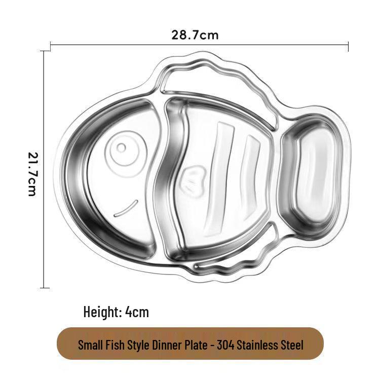 304 Stainless Steel Divided Plate for Children - Ideal for Kids, School Canteens, and Kindergarten Meals