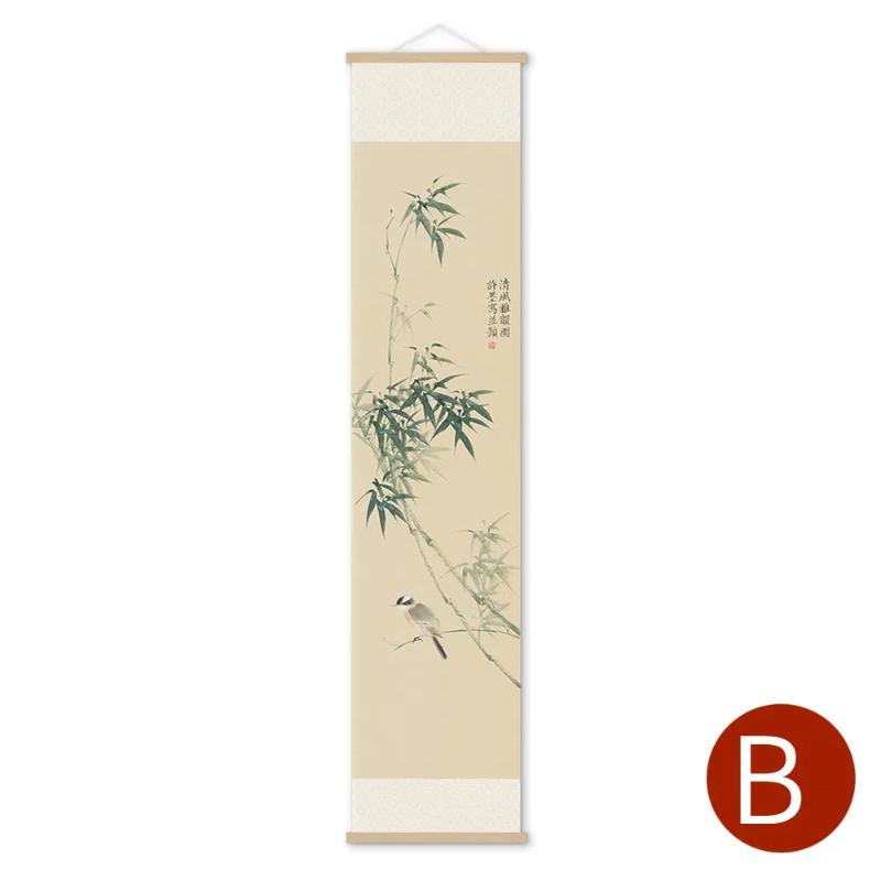 Новый китайский стиль, подвесной свиток, чайная комната, ресторан, подвесная живопись, свиток, вертикальный, настенная роспись для украшения коридора, рисунок