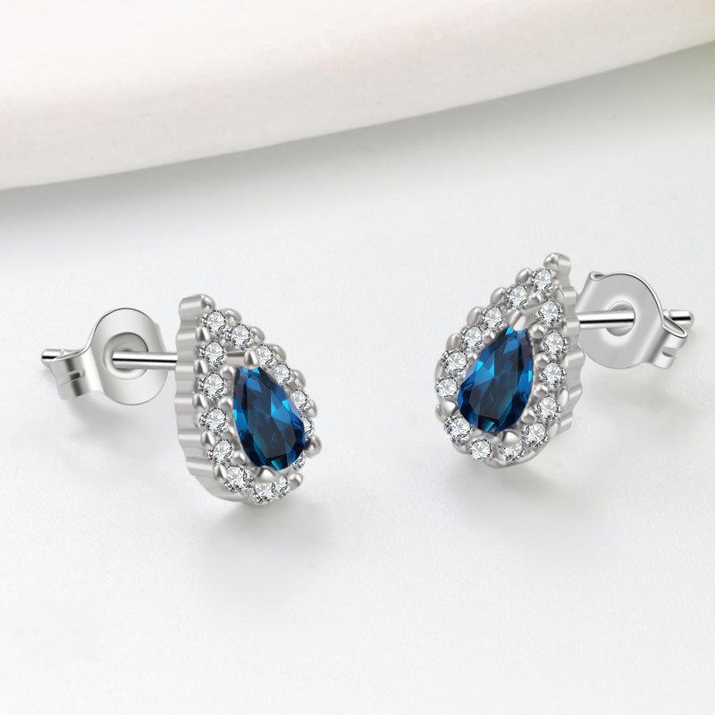 Exquisite Teardrop Micro Paved Zircon Stud Earrings Minimalist Light Luxury Fashion Versatile Women Jewelry