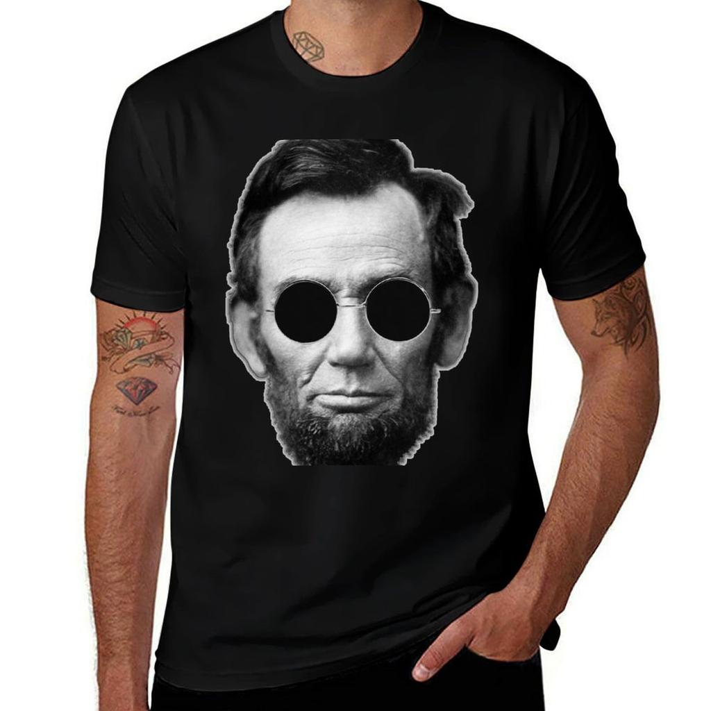 Abe And Sunglasses Cheap Lincoln Tshirt Basic Casual Wear Short Sleeve Top