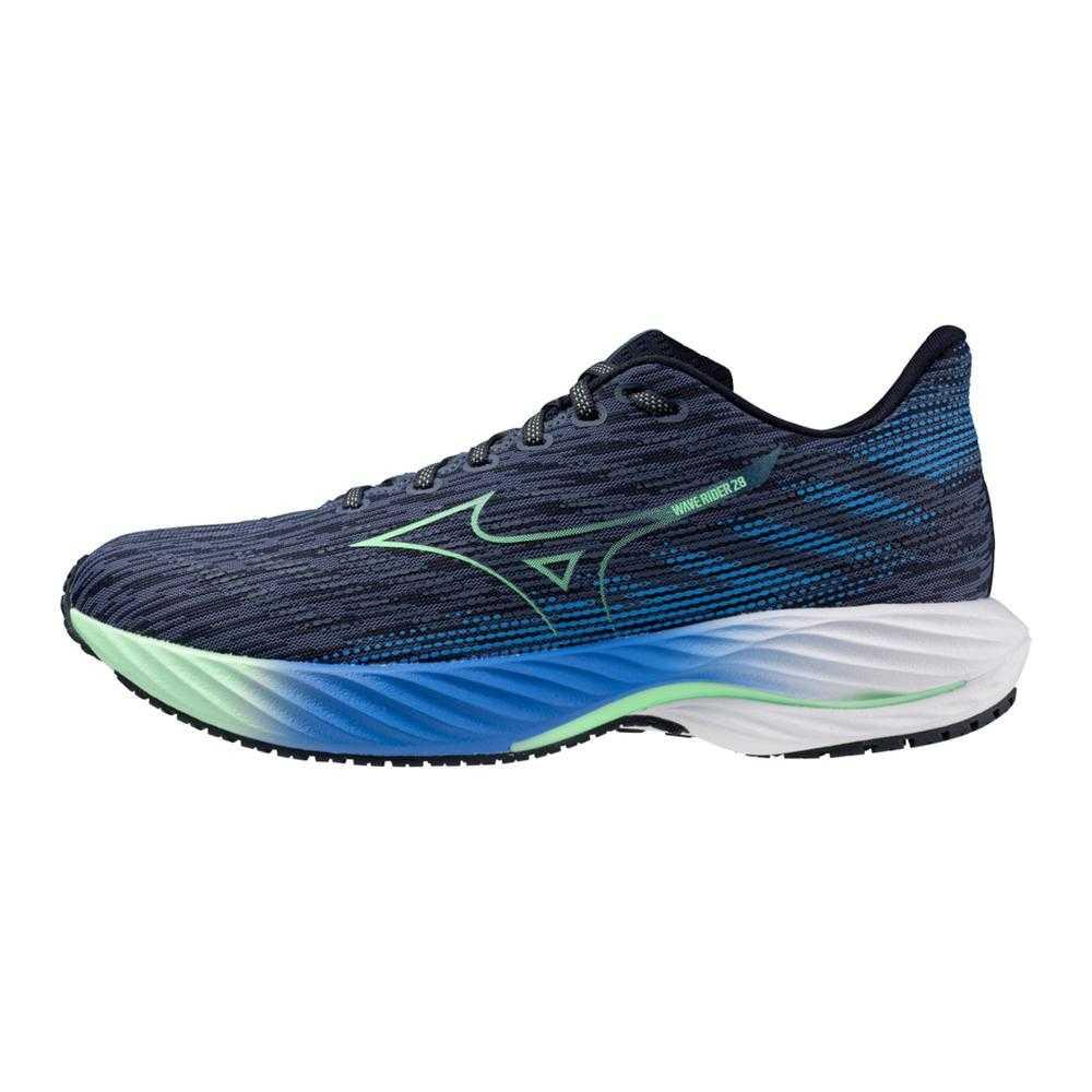 Mizuno Wave Rider 28 Модные Нескользящие Кроссовки для Бега с Низким Верхом Мужские кроссовки Vintage-Indigo 411456-8Z4S,J1GC240351