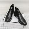 Модные кожаные ботинки с высоким голенищем Бренд Удобные и мягкие Мужские лоскутные ботильоны Деловые Повседневные Мужские кожаные ботинки