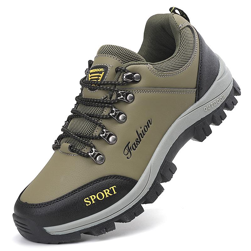 TUINANLE Men's Hiking Shoes Leather Outdoor Shoes Wear-resistant Men Trekking Walking Hunting Sneakers