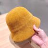 Chenille Women Panama Cap Solid Color Bucket Hat Casual Knitted Fisherman Hat  Streetwear