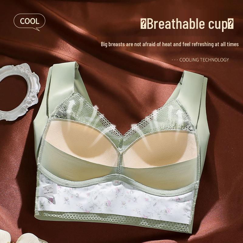 Женский спортивный бюстгальтер без косточек большого размера: Предотвращающий провисание, Пуш-ап, Бесшовный, Дышащий стиль майки