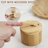 Wood Salt or Spice Box with Lid and Scoop, Spice Storage Box Salt Container To Storage Pepper, Table Salt, Gourmet Salts, Spice