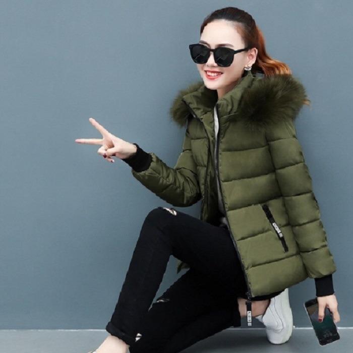 Женское осенне-зимнее хлопковое пальто, новое короткое хлопковое пальто, тонкое утолщенное пальто с большим меховым воротником, маленькое мужское хлопковое пальто