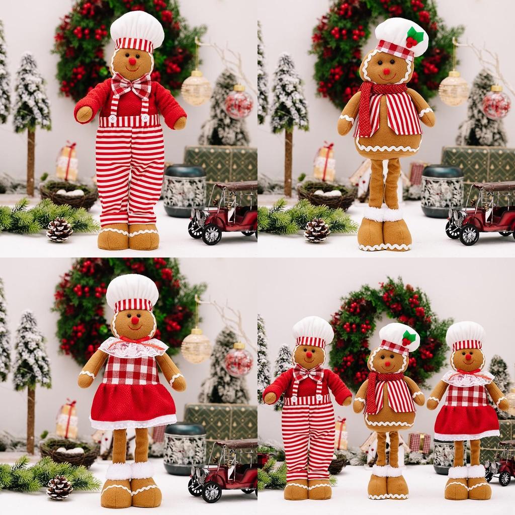 Adorable Gingerbread Man Chef Hat Doll With Stretchable Design For Christmas Home Decoration