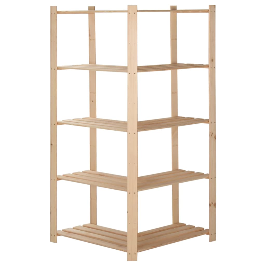 Corner Shelving Unit with 5 Shelves 82.5 x 82.5 x 170 cm Solid Pine Wood
