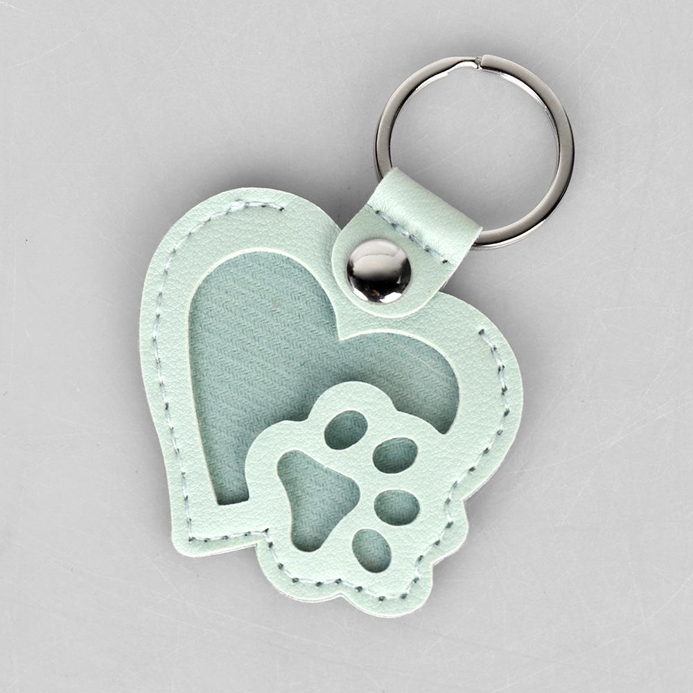 3pcs Pet Hair Keepsake Keychain, Custom Pet Paw Print Pendant, Memorial Locket for Cat Dog Fur, Leather Keychain Holder