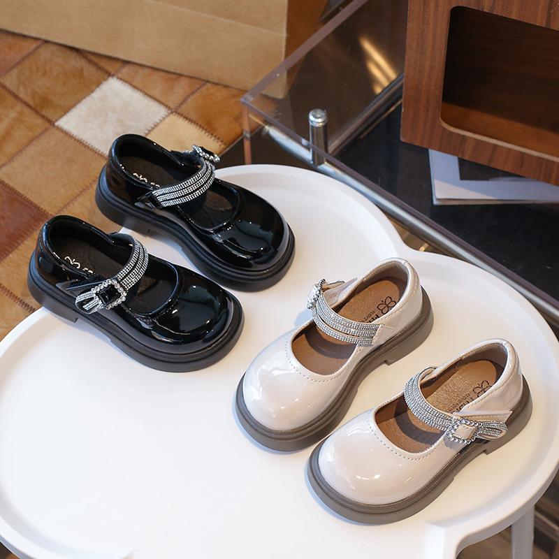 Girls Leather Shoes for Party Wedding Children Princess Shoes Fashion Kids Performance Shoes All Match Anti-Slippery 2024 New