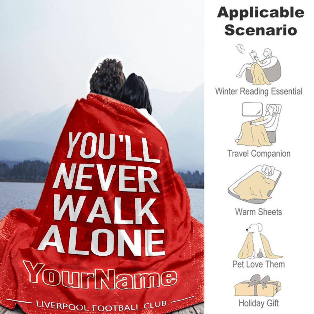 Liverpool Customize Your Name Blanket Throw Personalized Blanket Soft & Cozy for Seaside Bed Bedding Sofa All-Season Use Gifts For Family Or Friends