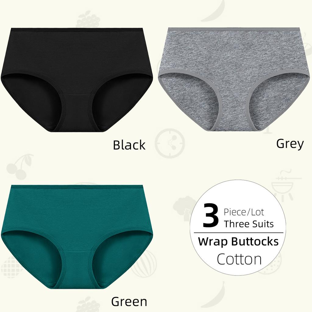 Low-Middle Waist Women's Panties, High Elasticity Women Underwear, Comfortable Cotton Crotch #JS830