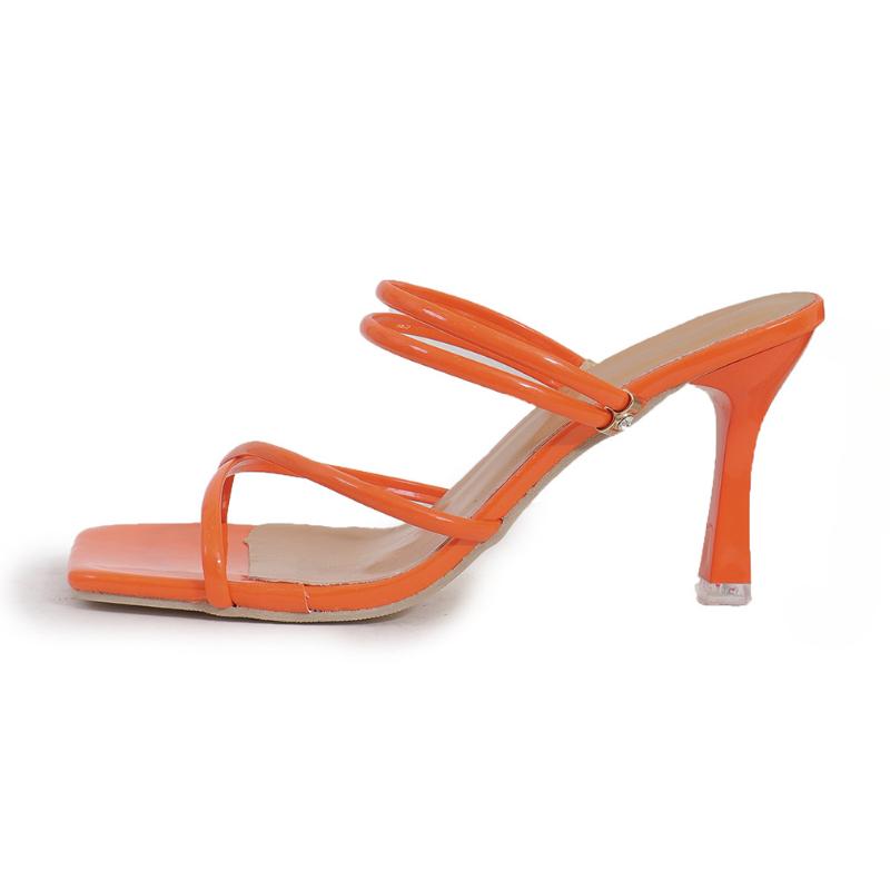 Модные женские туфли-лодочки Летние с квадратным носком Женские сандалии Элегантные женские шлепанцы Шлепанцы с перемычкой Высокий каблук 2025 Новые Сандалии