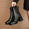 High Heels Short Boots Women Fashion Shoes Autumn Winter Chunky Heels Waterproof Square Toe Plus Size Ankle Boots 2025