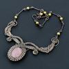 Rose Quartz Handmade Latest Design Jewelry Necklace, 999 Copper Wire Wrapped Gemstone Necklace, Gift For Mother
