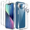 Transparent Case For iPhone 13 Pro (6.1") + 2 Tempered Glass Screen Protectors and 2 Rear Camera Protectors