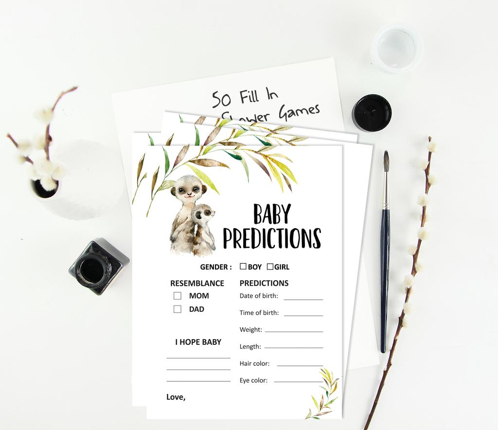 Inkdotpot Игровой набор Baby Shower из 50 игр BabyA AlphabetA ABCA Игра Meerkat Baby Gender Neutral Party