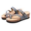 Fashion Hot Sell Women Sandals Flats Cork Slippers Casual Shoes Print Mixed Colors Slides Beach Cork Flip Flop Plus Size 35-42