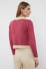 Women's Fashionable Stylish Cardigan Pink Boucle Polo Collar Coat Look Knitwear Cardigan