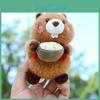 Hug Bowl Marmota Soft Plush Keychain Toy With Pp Cotton Fill For Girls Backpack Decor