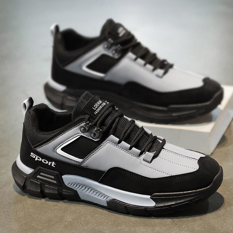 Мужские 2025 весна новые мужские нескользящие платформенные походные туфли низкие спортивные кеды модные повседневные рабочие туфли