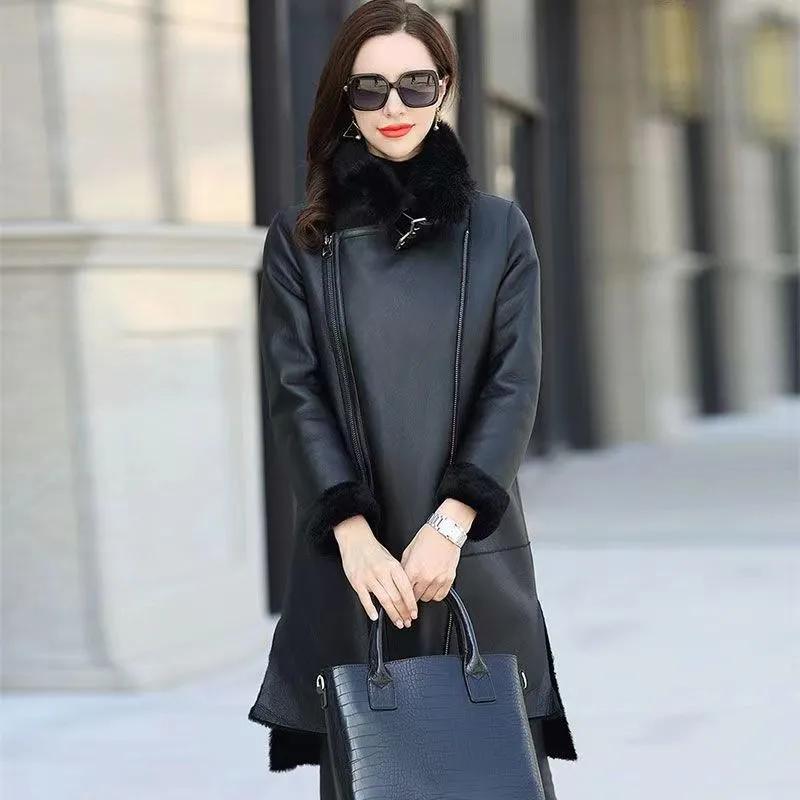 Женская зимняя утолщенная теплая куртка средней длины с воротником-стойкой