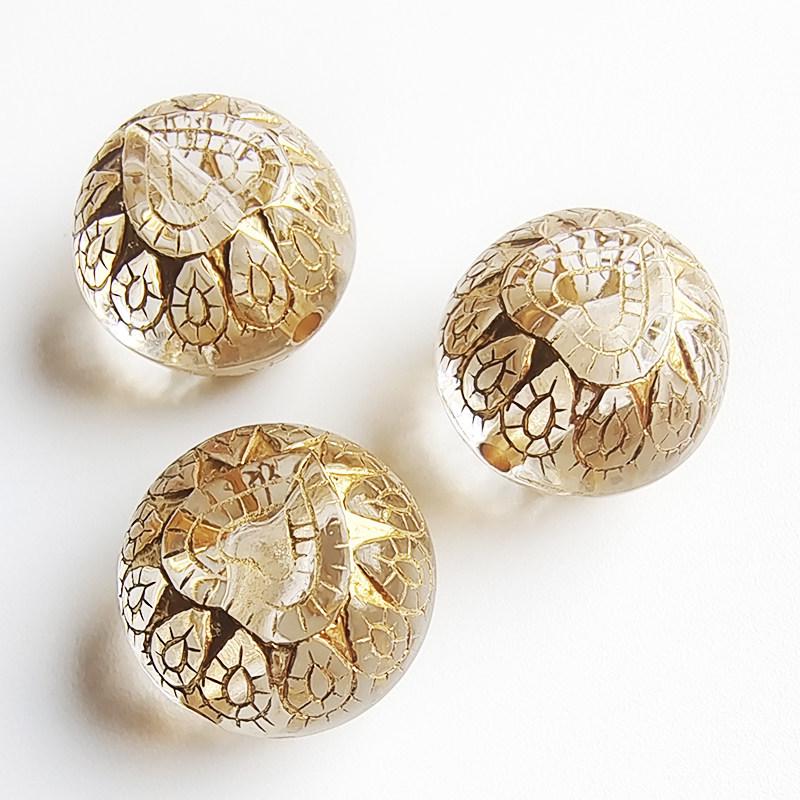 Позолоченные прозрачные акриловые бусины в форме плоского персикового сердца, круглые, для изготовления украшений своими руками