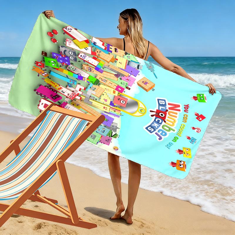 Numberblocks cartoon 2D Flat Print Beach Towel, Large Soft Quick Dry Towel for Beach Camping SwimmingXSTJ0915502