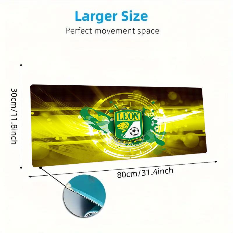 Leon Youth FC Mouse Pad, Large Gaming Desk Mat, Non-slip XXL Mousepad for Laptop & Tablet, Mini PC Playmat with Stitched Edges