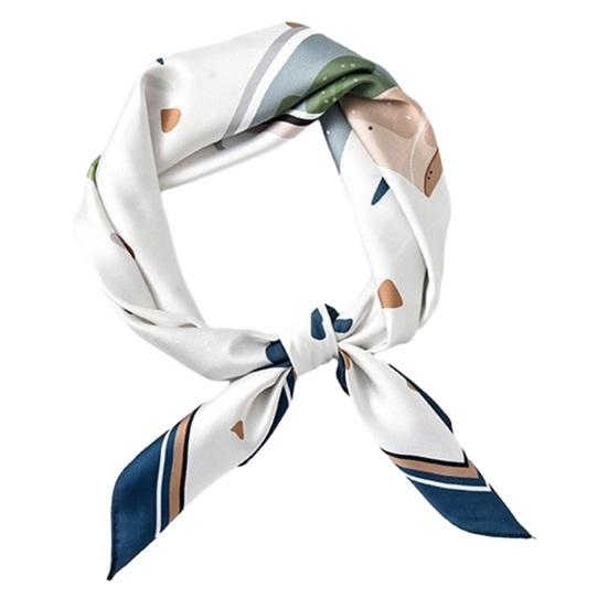 Silk Scarf for Women Soft Breathable Fashionable Neck Collar with Colorful Print Perfect for Parties Commutes