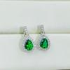 Серьги-подвески и капли из серебра с грушевидным изумрудом Серьги-подвески с камнями по месяцу рождения Минималистичные серьги