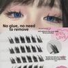 Doudoutian Fox Series Self-Adhesive Oblique False Eyelashes - No Glue, Transparent, Thick, Curled