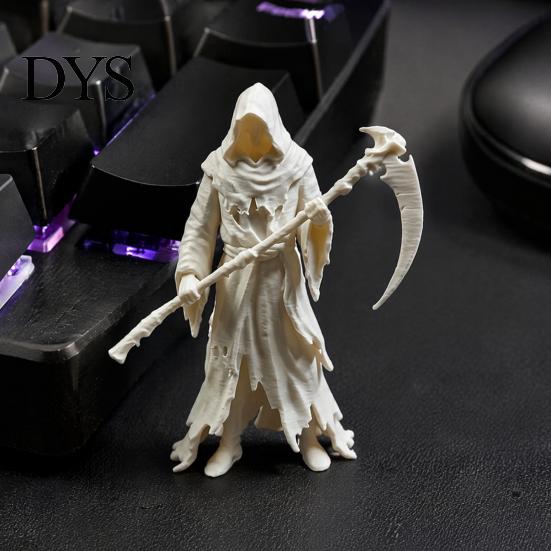 Орнамент в темном стиле, фигурка Готического Жнеца, 3D-печатная статуэтка в капюшоне с серпом, жуткое одеяние, украшение для Хэллоуина, для помещений