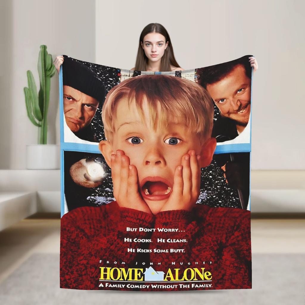 Home Alone Merry Christmas Blanket Quality Warm Soft Throw Blanket Autumn Travel Couch Chair Sofa Bed Funny Bedspread