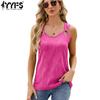 Women's Fashion Casual Summer Spring Solid Color Print Sleeveless U-Neck Blouses & Shirts