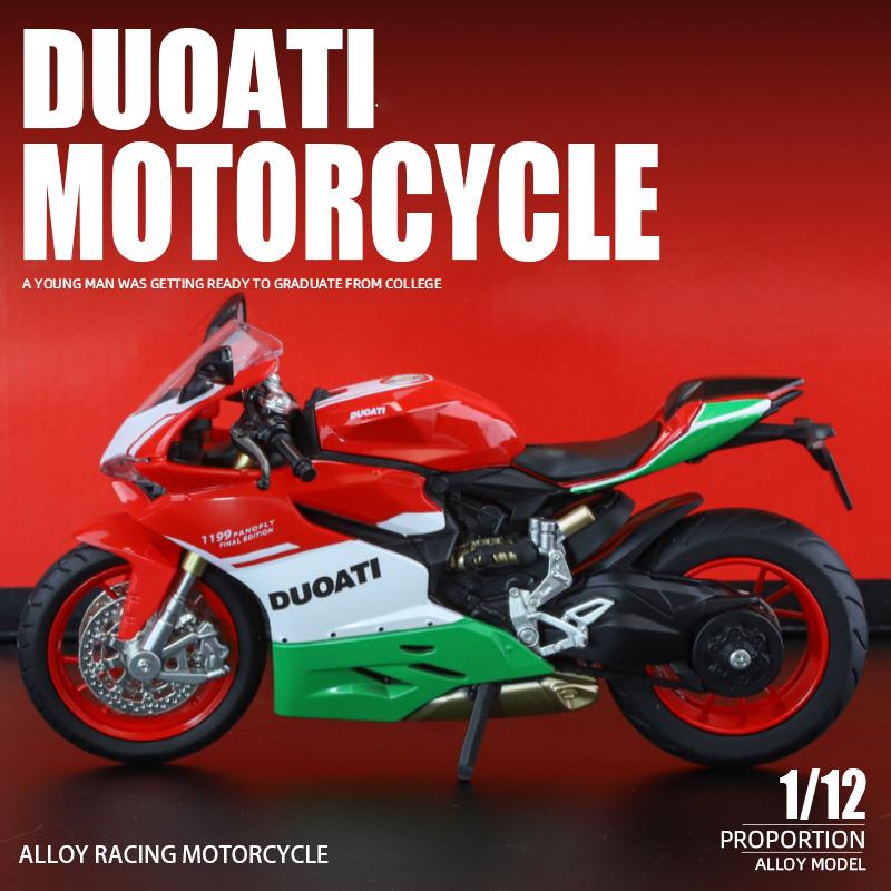 1/12 Ducati 1199 Panigale Собранная версия Модель мотоцикла Игрушечная коллекция транспортных средств Амортизатор Внедорожный автомобиль Игрушка