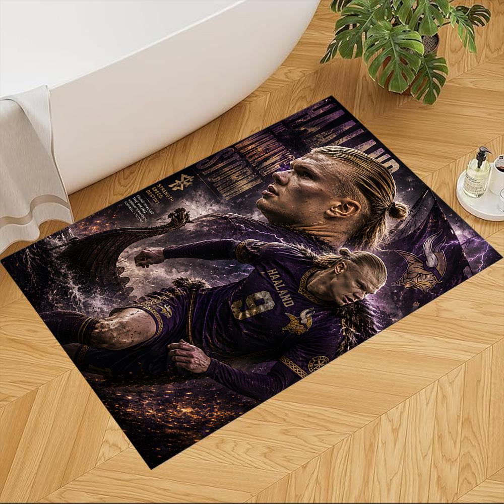 Haaland Floor Mat Suitable for Playrooms Entryway Dining Room Game Room Antislip Carpet Anime Office Decor Perfect Gift for Friends & Family