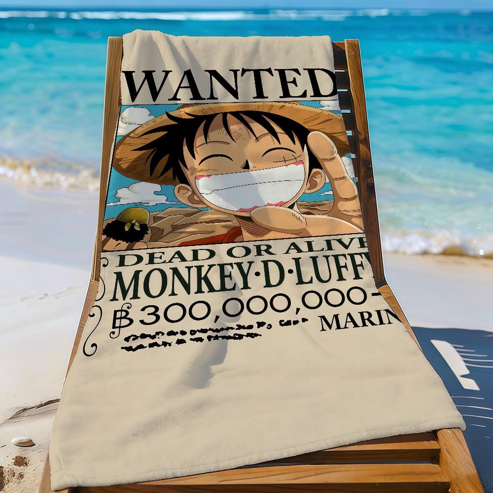 Аниме O-ONE P-PIECE Полотенце с приказом о награде Быстросохнущие пляжные полотенца подходят для бассейнов, кемпинга, йоги и спортзала
