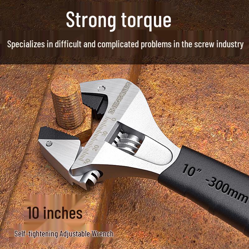 Zhengqi 10-inch Self-Tightening Ratchet Adjustable Wrench