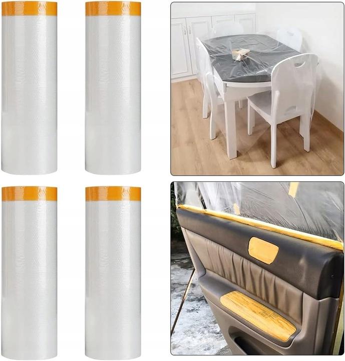 Zestaw Taśma Malarska Z Folią Antychlap 270Cm/20M Folia Ochronna 4 Szt