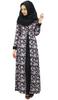 Womens Muslim Rayon Maxi Abaya Dress Floral Jilbab With Hijab