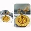 2 Pcs Round Plant Shape Candlestick Exquisite Iron Candle Holder Leaf Candlestick Stand  Desktop